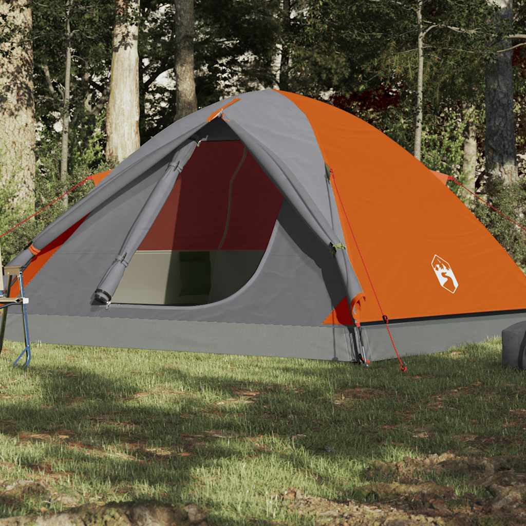 Tenda a cupola Vidaxl arancione impermeabile per 3 persone