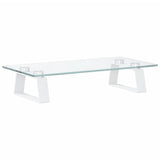 VidaXL support pour moniteur 40x20x8 cm verre trempé et métal blanc
