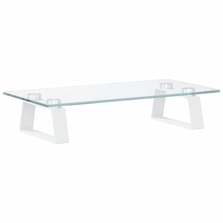 VidaXL support pour moniteur 40x20x8 cm verre trempé et métal blanc