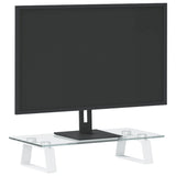 VidaXL support pour moniteur 40x20x8 cm verre trempé et métal blanc
