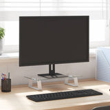 VidaXL support pour moniteur 40x20x8 cm verre trempé et métal blanc