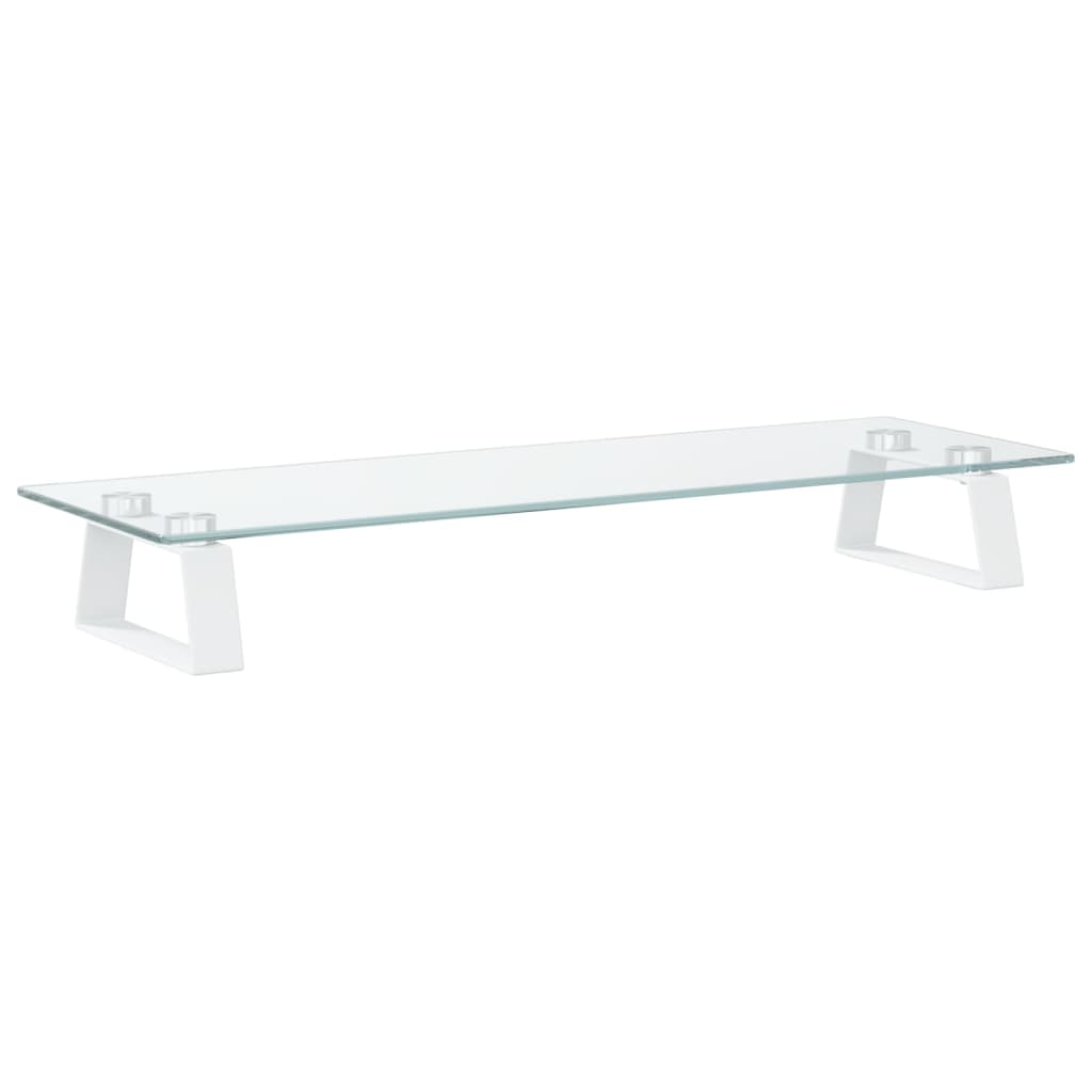 Vidaxl Monitor Stand 60x20x8 cm gehärtetes Glas und Metall weiß