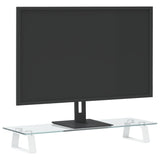 Vidaxl Monitor Stand 60x20x8 cm gehärtetes Glas und Metall weiß