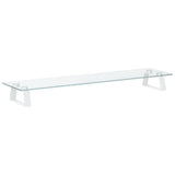 Vidaxxl support pour moniteur 80x20x8 cm verre trempé et métal blanc