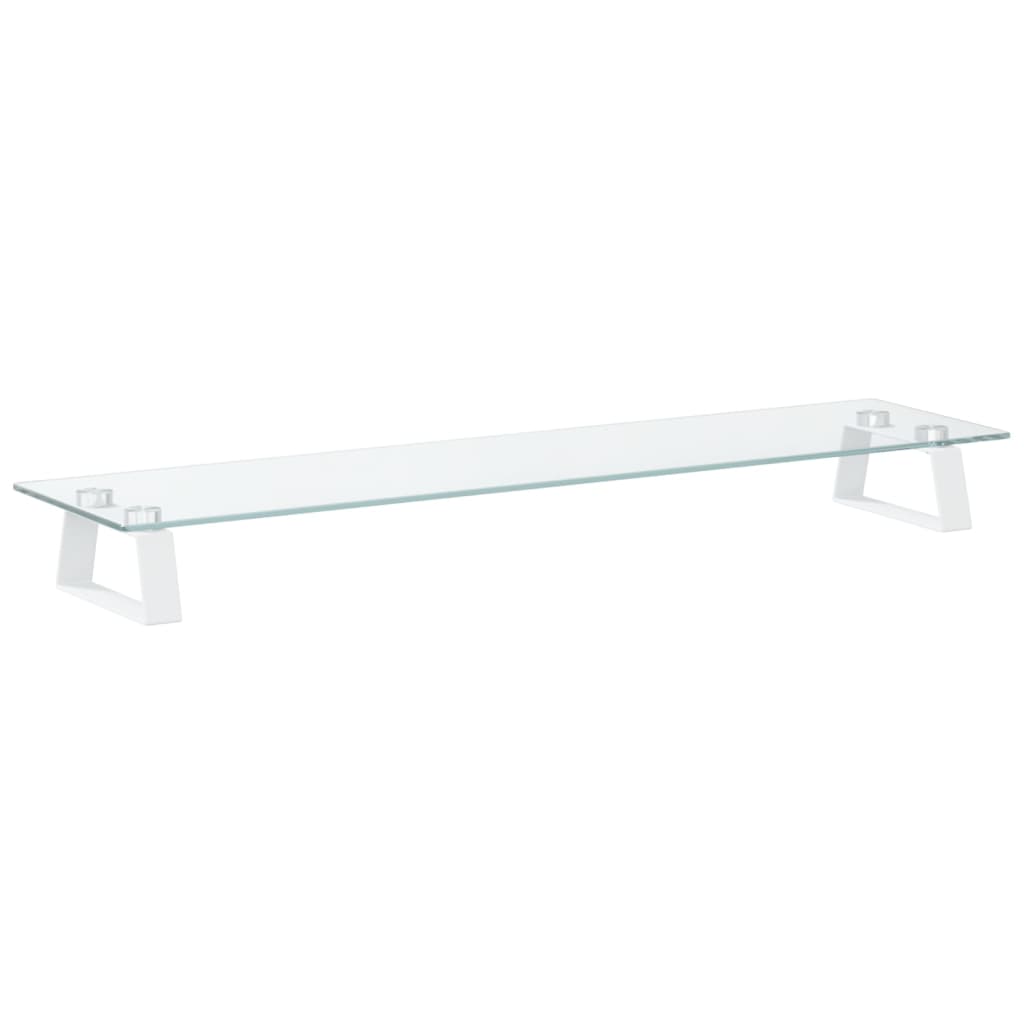 Vidaxl Monitor Stand 80x20x8 cm gehärtetes Glas und Metall weiß