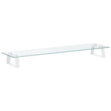 Vidaxl Monitor Stand 80x20x8 cm Verre et blanc métallique