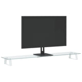 Vidaxl Monitor estándar de 100x20x8 cm de vidrio endurecido y metal blanco