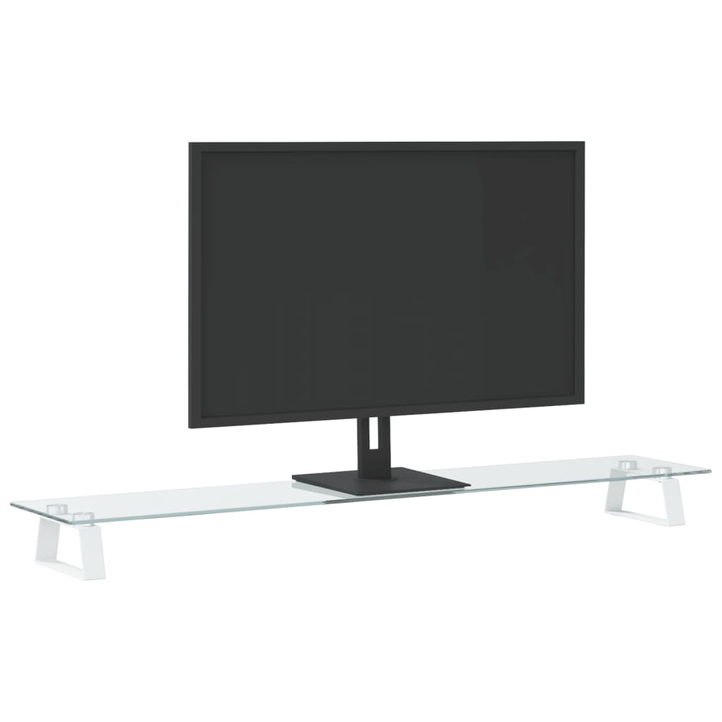 Vidaxx support pour moniteur 100x20x8 cm verre trempé et métal blanc