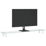 Vidaxx support pour moniteur 100x20x8 cm verre trempé et métal blanc