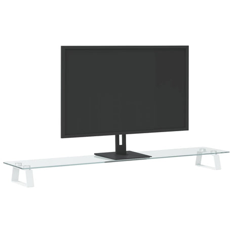Vidaxx support pour moniteur 100x20x8 cm verre trempé et métal blanc