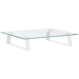 Vidaxxl support pour moniteur 40x35x8 cm verre trempé et métal blanc