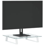Vidaxxl support pour moniteur 40x35x8 cm verre trempé et métal blanc