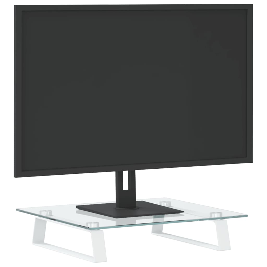 Monitor vidaxl standard 40x35x8 cm hartowany szkło i metalowy biały