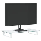 VidaXL support pour moniteur 60x35x8 cm verre trempé et métal blanc