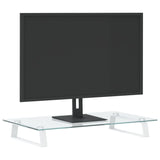 Support de moniteur Vidaxl 60x35x8 cm en verre durci et blanc métal