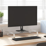 VidaXL support pour moniteur 60x35x8 cm verre trempé et métal blanc