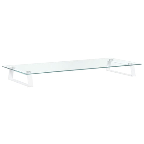 Vidaxxl support pour moniteur 80x35x8 cm verre trempé et métal blanc