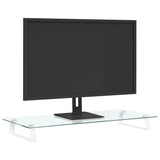 Vidaxxl support pour moniteur 80x35x8 cm verre trempé et métal blanc