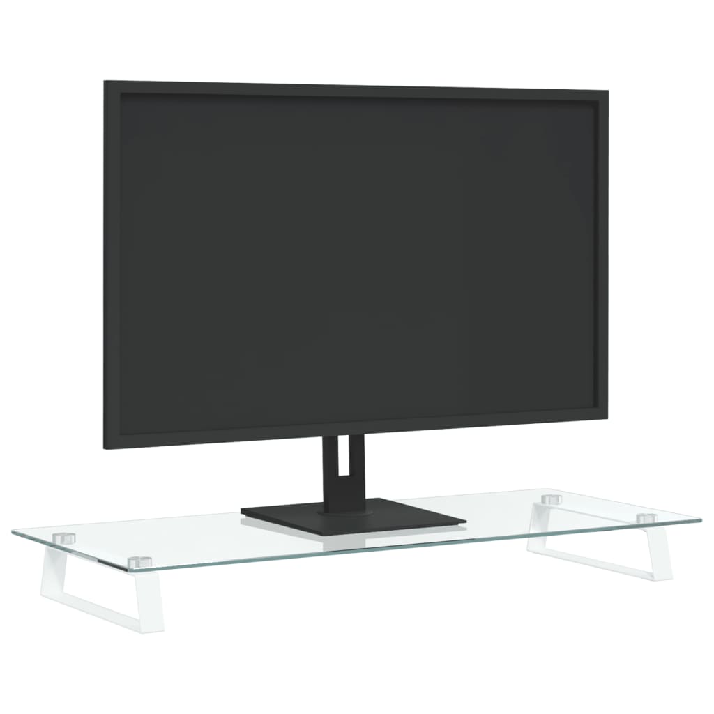 Vidaxl Monitor Standard 80x35x8 cm hærdet glas og metal hvid