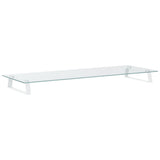 VidaXL support pour moniteur 100x35x8 cm verre trempé et métal blanc