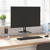 VidaXL support pour moniteur 100x35x8 cm verre trempé et métal blanc