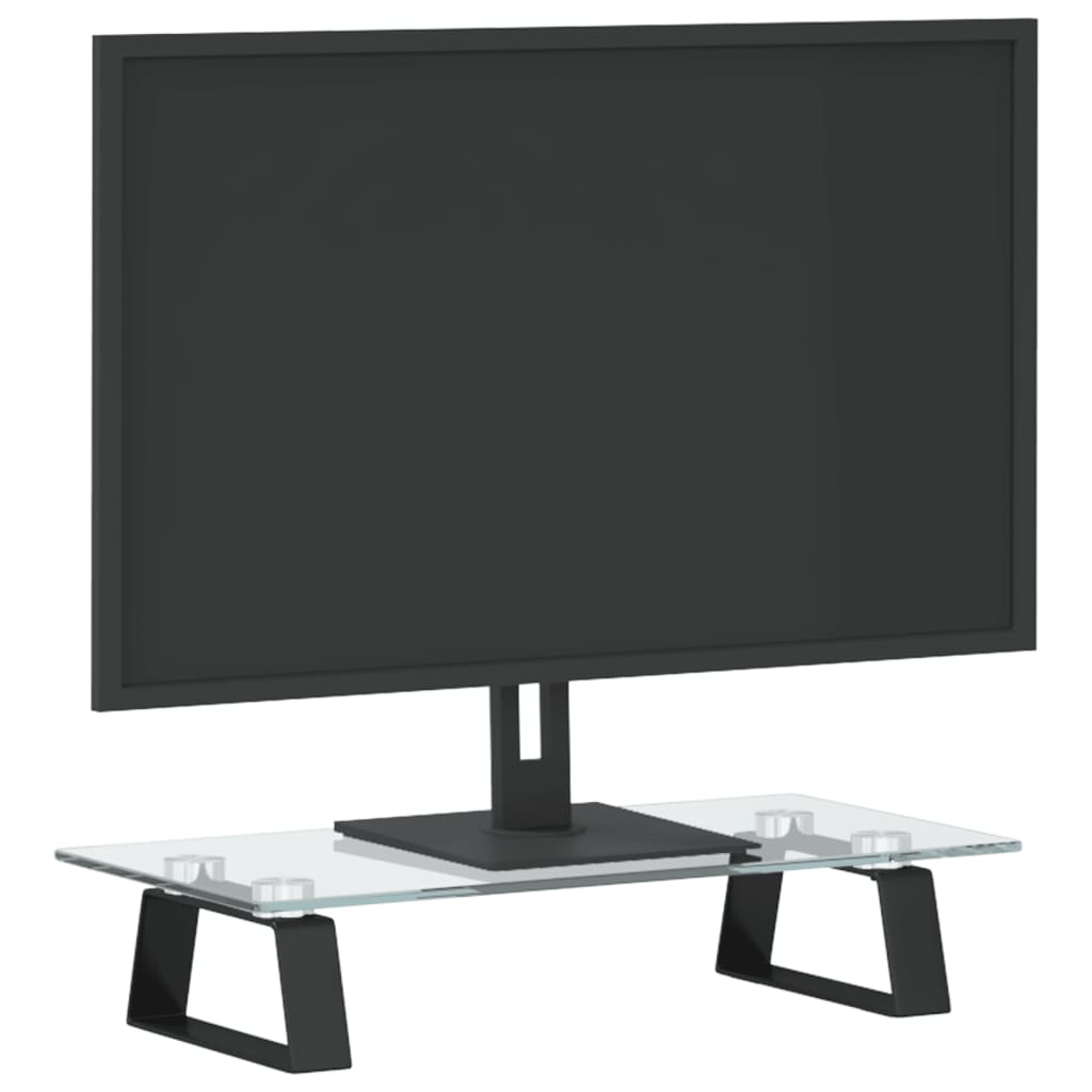 VidaXL monitor standard 40x20x8 cm hardened glass and metal black