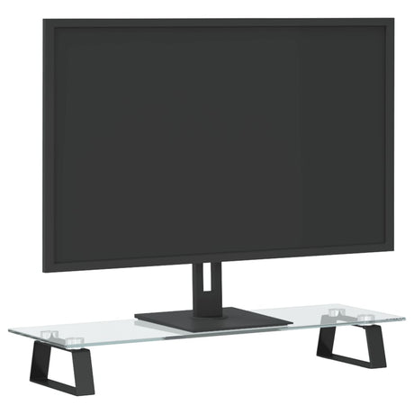 VidaXL support pour moniteur 60x20x8 cm verre trempé et métal noir