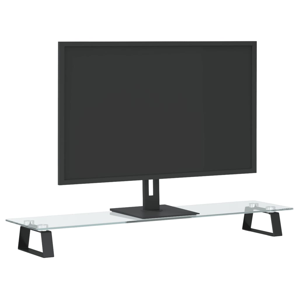 Vidaxl Monitor Stand 80x20x8 cm tvrzená sklo a kovová černá