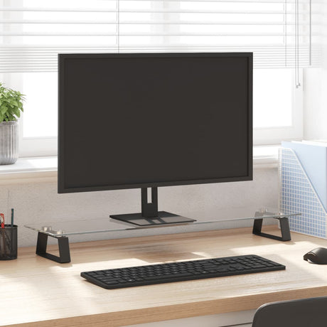 Vidaxx support pour moniteur 80x20x8 cm verre trempé et métal noir
