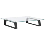 VidaXL support pour moniteur 40x35x8 cm verre trempé et métal noir