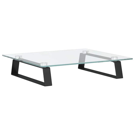 VidaXL support pour moniteur 40x35x8 cm verre trempé et métal noir