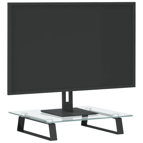 VidaXL support pour moniteur 40x35x8 cm verre trempé et métal noir