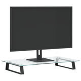 Vidaxxl support pour moniteur 60x35x8 cm verre trempé et métal noir