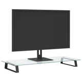 Vidaxxl support pour moniteur 80x35x8 cm verre trempé et métal noir
