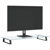 Vidaxl Monitor Stand 80x35x8 cm gehärtetes Glas und Metallschwarz