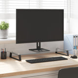 Vidaxxl support pour moniteur 80x35x8 cm verre trempé et métal noir
