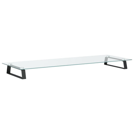 VidaXL support pour moniteur 100x35x8 cm verre trempé et métal noir