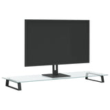 VidaXL support pour moniteur 100x35x8 cm verre trempé et métal noir