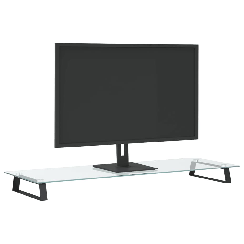 Vidaxl monitorstandaard 100x35x8 cm gehard glas en metaal zwart