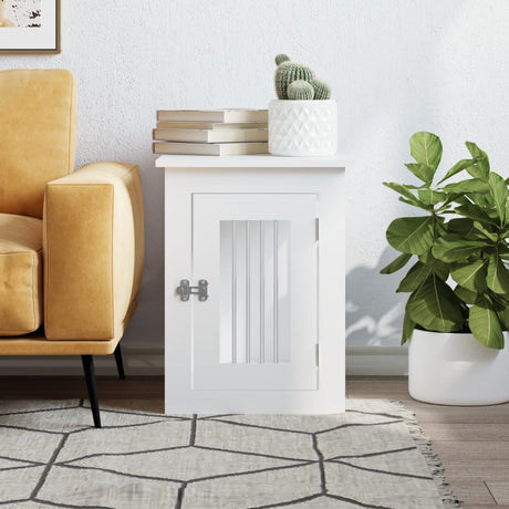 Vidaxxl cage pour chien 45x62x59 cm bois d'ingénierie blanc