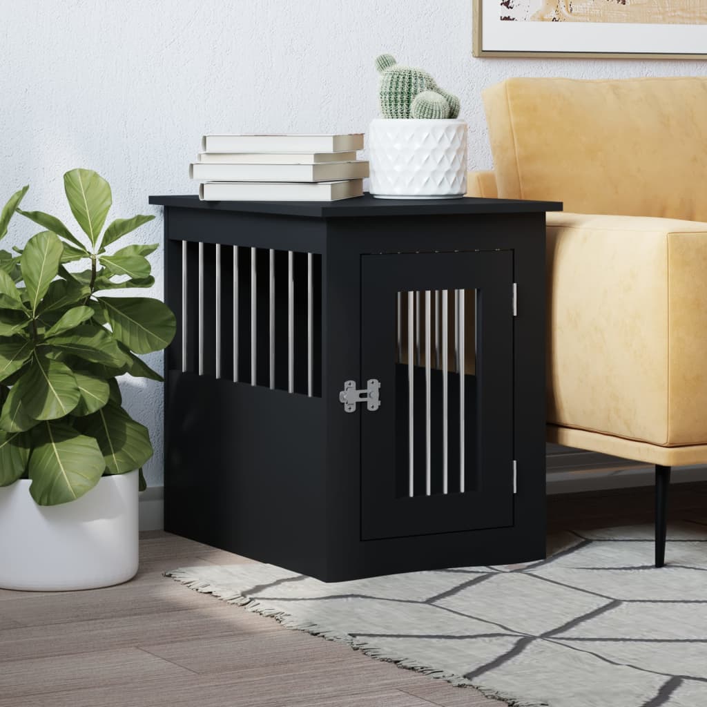 VidaXL cage pour chien 45x62x59 cm bois fini noir