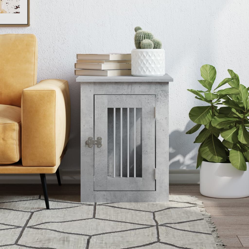 Vidaxxl cage pour chien 45x62x59 cm dérivé du bois béton gris