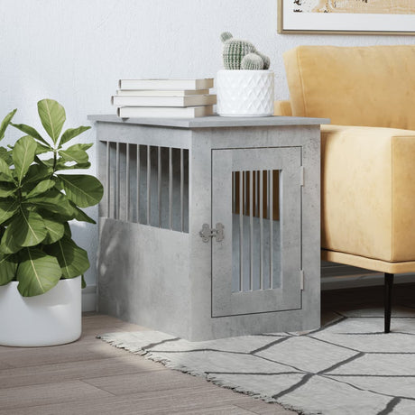 Vidaxxl cage pour chien 45x62x59 cm dérivé du bois béton gris