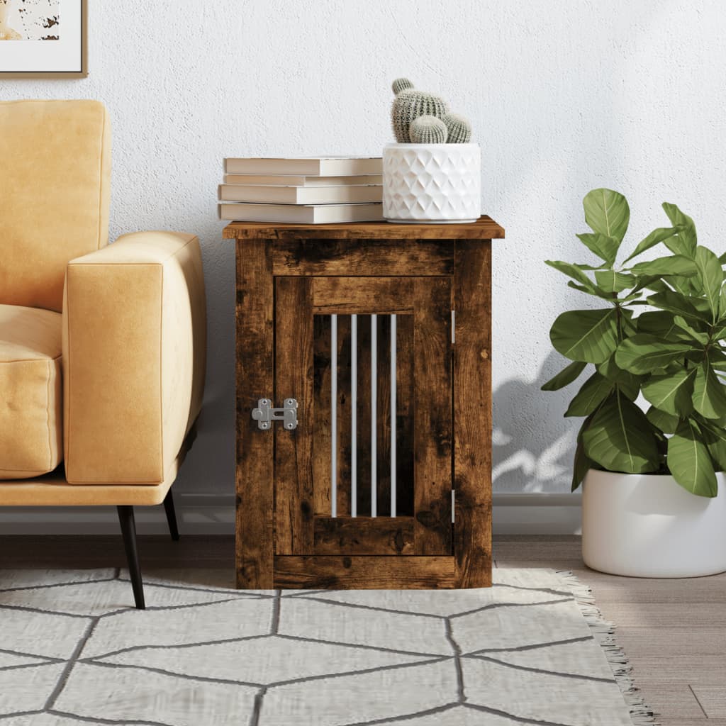 Vidaxxl cage pour chien 45x62x59 cm bois travaillé, chêne fumé
