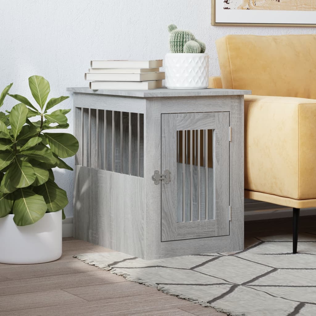 Vidaxxl cage pour chien 45x62x59 cm en dérivé du bois gris sonoma
