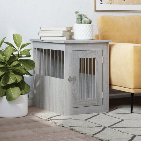 Vidaxxl cage pour chien 45x62x59 cm en dérivé du bois gris sonoma
