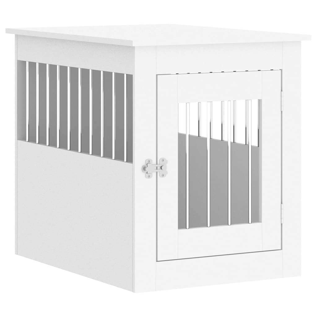 Vidaxxl cage pour chien 55x75x65 cm bois d'ingénierie blanc