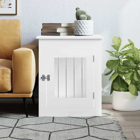 Vidaxxl cage pour chien 55x75x65 cm bois d'ingénierie blanc