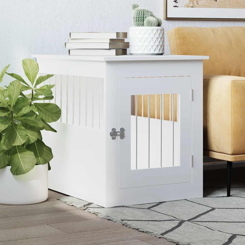 Vidaxxl cage pour chien 55x75x65 cm bois d'ingénierie blanc
