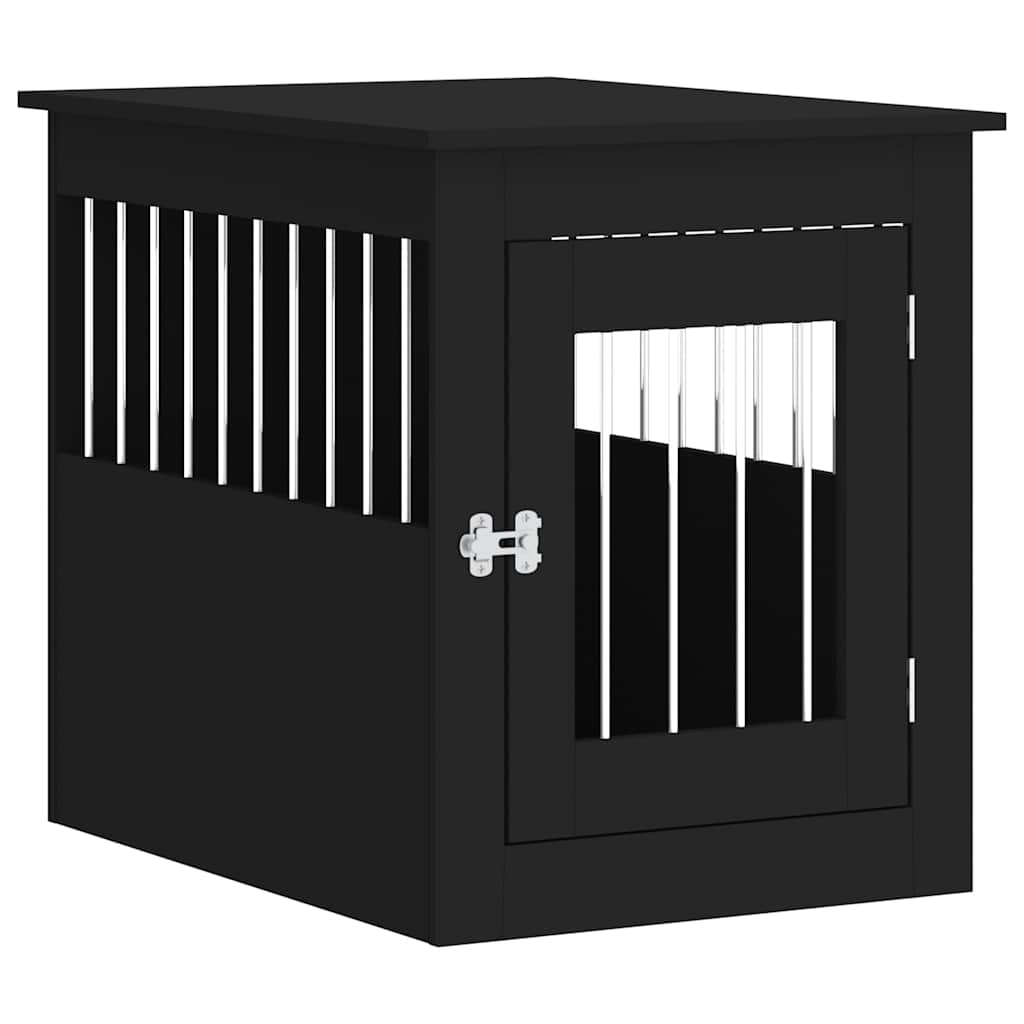 Vidaxxl cage pour chien 55x75x65 cm bois fini noir